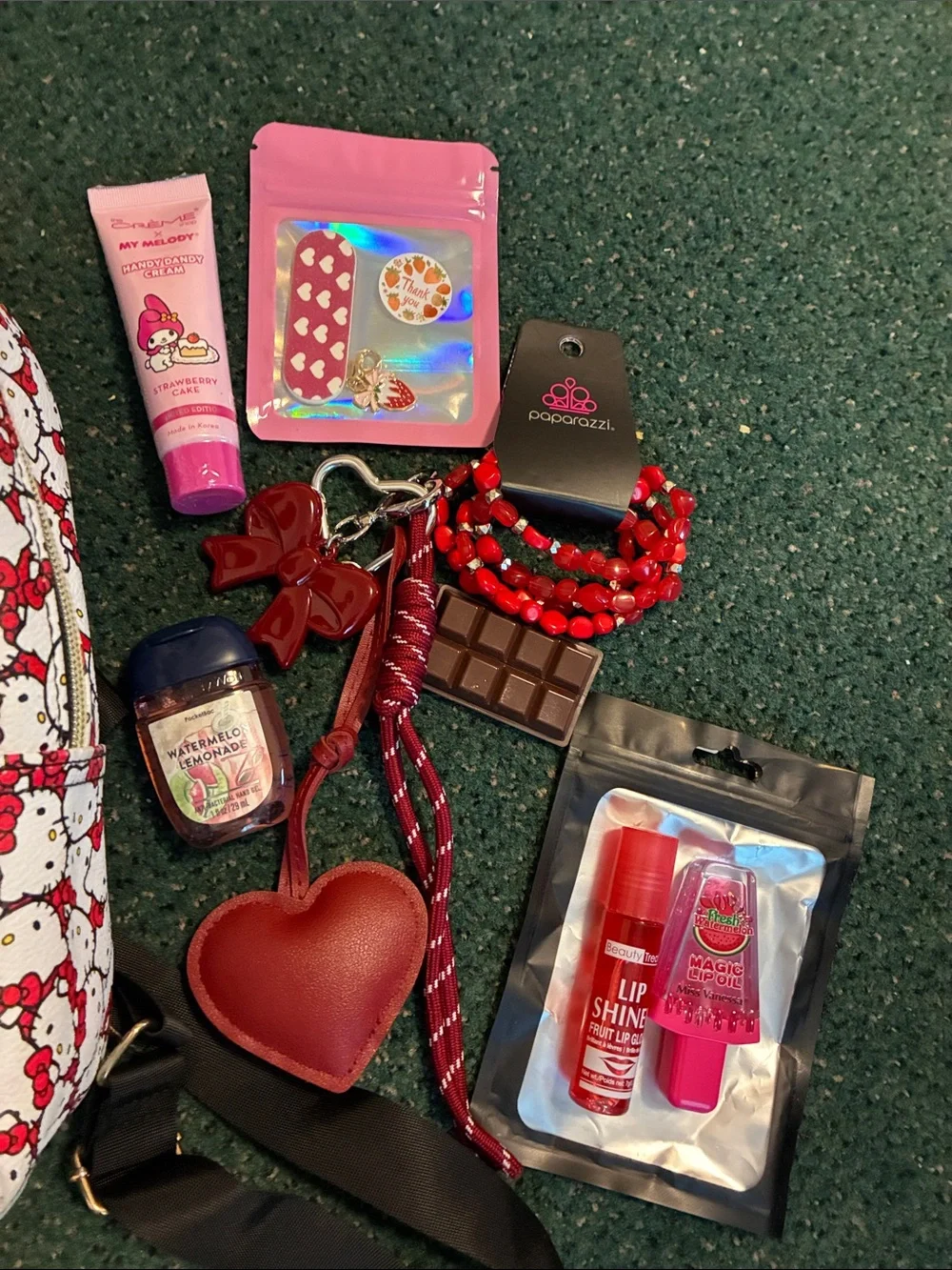 Hello Kitty White & Red Kids Backpack with Matching Red Accessories